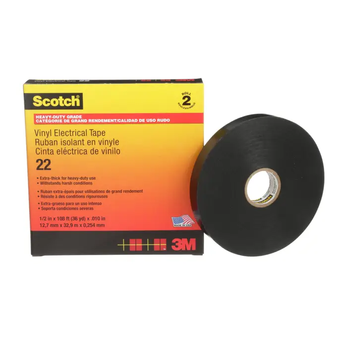 Scotch 22 Vinyl Elektro-Isolierband, Schwarz, 12 mm x 33 m, 0,25 mm