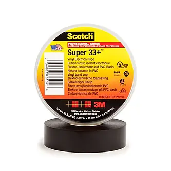 Scotch Super 33+ Vinyl Elektro-Isolierband, Schwarz, 25 mm x 33 m, 0,18 mm
