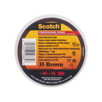 Scotch 35 Vinyl Elektro-Isolierband, Braun, 19 mm x 20 m, 0,18 mm