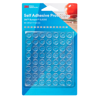 3M Bumpon SJ5312BL Elastikpuffer Mini-Pack, Transparent, 56 Stück, 12,7 x 3,5 mm, Klebstoff Acrylat A-20
