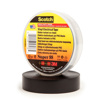 Scotch Super 88 Vinyl Elektro-Isolierband, Schwarz, 19 mm x 20 m, 0,22 mm