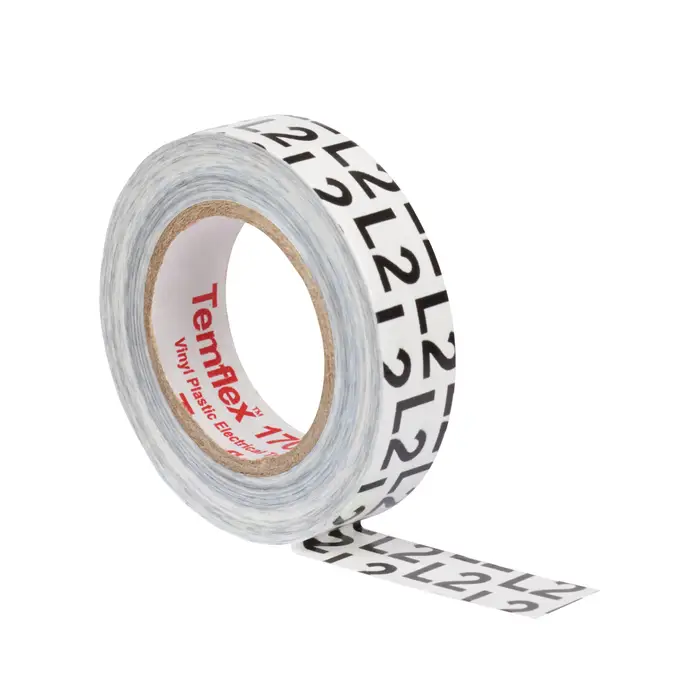 3M Temflex 1700 Vinyl Elektro-Isolierband, Grau, 15 mm x 10 m, 0,17 mm, Schwarz bedruckt "L2"