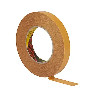 3M Doppelseitiges Klebeband mit Papiervlies-Träger 9527, Cremefarben, 12 mm x 50 m, 0.13 mm