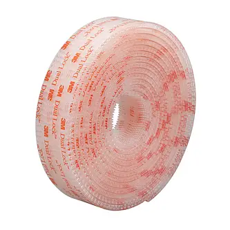 3M Dual Lock Flexibler Druckverschluss SJ3560, Transparent, 12 mm x 45.7 m, 5.7 mm, 40 Köpfe/cm², Außenbereich, Spendebox
