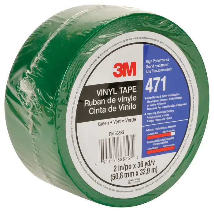 3M Weich-PVC-Klebeband 471, Grün, 50 mm x 33 m, 0.14 mm, einzelverpackt