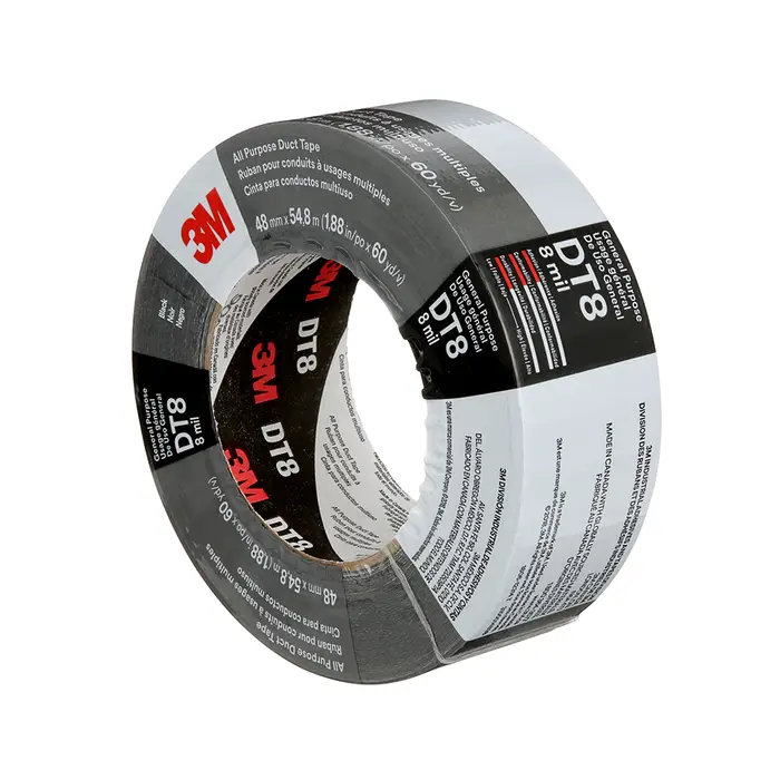 3M Allzweck-Gewebeklebeband DT8, Schwarz, 48 mm x 55 m, 0.2 mm, einzeln verpackt