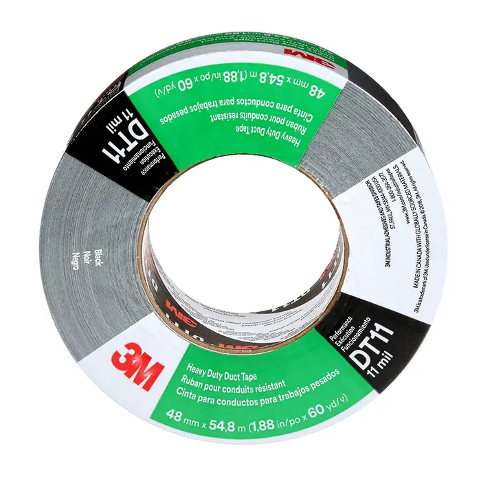3M Schwerlast-Gewebeklebeband DT11, Schwarz, 48 mm x 55 m, 0.28 mm, einzeln verpackt