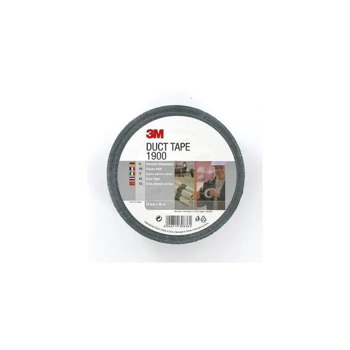 3M Gewebeklebeband 1900, Schwarz, 50 mm x 50 m, 0.17 mm