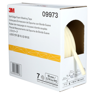 3M Soft Edge Foam Abdeckband, Weiß, 19 mm x 35 m, 09973