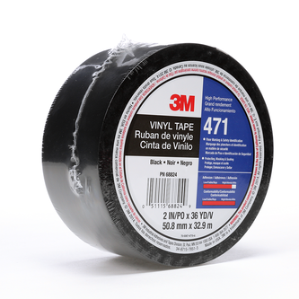 3M Weich-PVC-Klebeband 471, Schwarz, 50 mm x 33 m, 0.14 mm, einzelverpackt