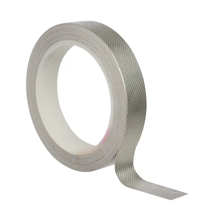 3M ET 1345 Kupferfolie, geprägt, verzinnt, mit nicht-leitfähigem Kleber, Zinn, 25 mm x 16,5 m x 0,1 mm