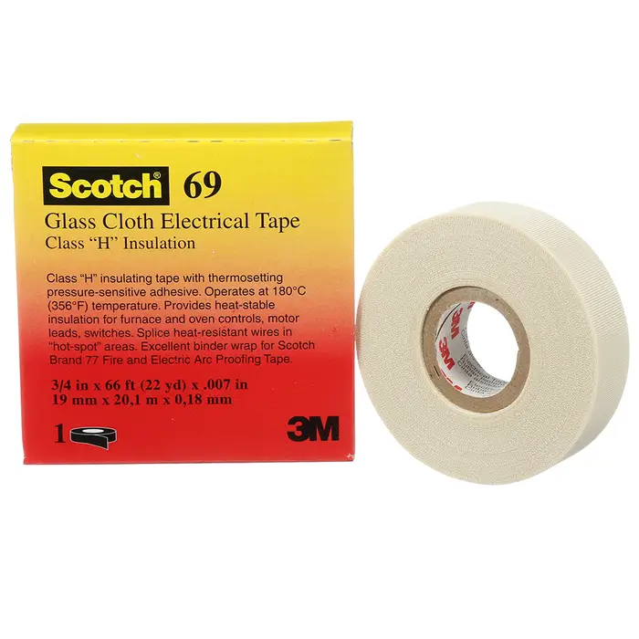 3M ET 69 Glasgewebeband, Weiß, 9 mm x 33 m x 0,18 mm
