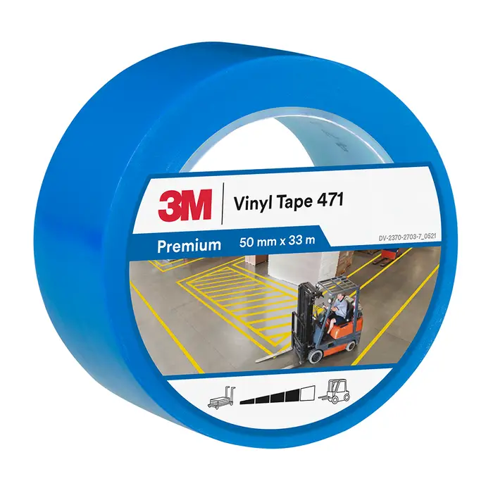 3M Weich-PVC-Klebeband 471, Blau, 50 mm x 33 m, 0.14 mm, Einzelverpackt
