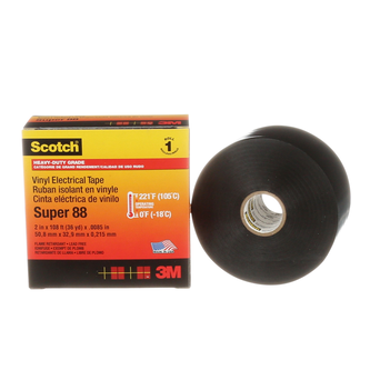 Scotch Super 88 Vinyl Elektro-Isolierband, Schwarz, 50.8 mm x 33 m, 0.22 mm