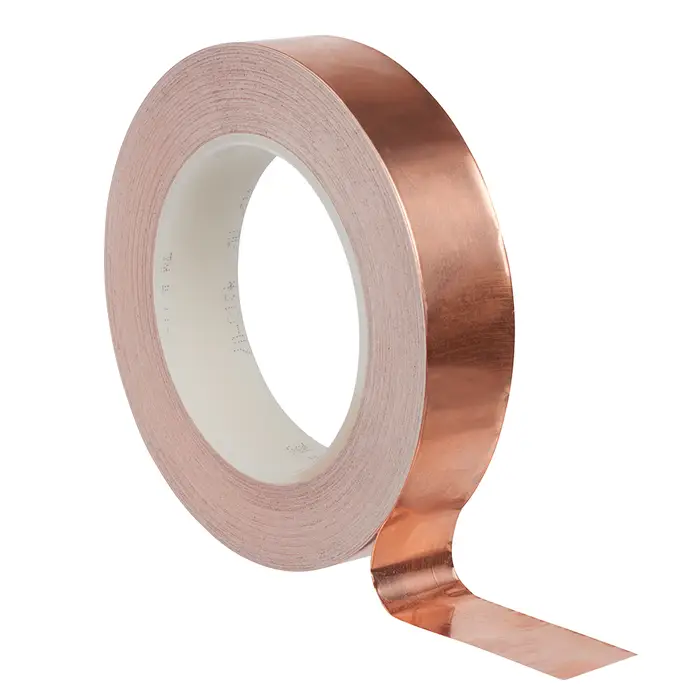 3M ET 1194 Kupferfolie glatt, mit nicht-leitfähigem Kleber, Kupfer, 25 mm x 33 m x 0,07 mm