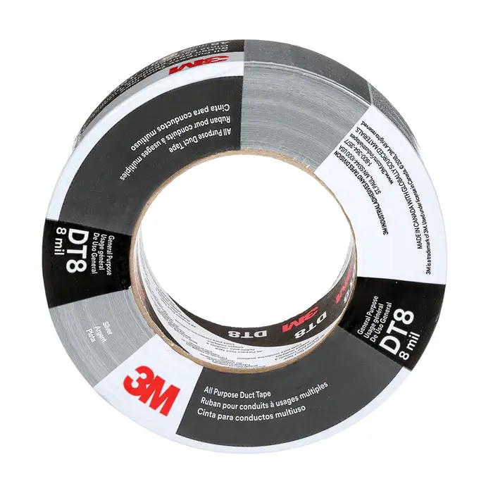 3M Allzweck-Gewebeklebeband DT8, Silber, 48 mm x 23 m, 0.2 mm, einzeln verpackt