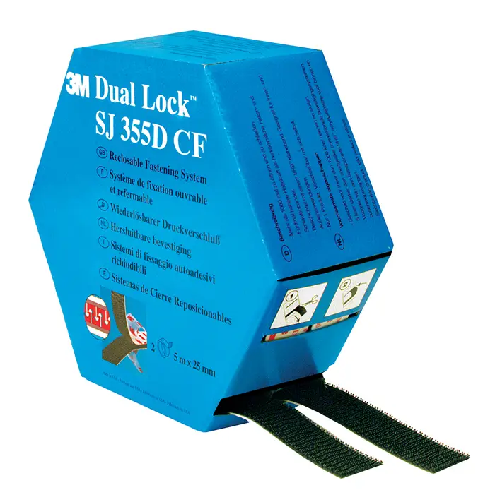 3M Dual Lock Flexibler Druckverschluss SJ3550CF, MINI Ref 345184518, Schwarz, 25 mm x 5 m