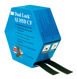 3M Dual Lock Flexibler Druckverschluss SJ3550CF, MINI Ref 345184518, Schwarz, 25 mm x 5 m