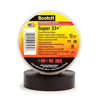 Scotch Super 33+ Vinyl Elektro-Isolierband, Schwarz, 19 mm x 20 m, 0,18 mm