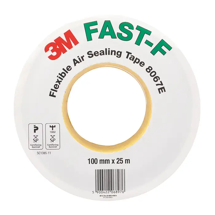 3M Flexibles Dehnbares Dichtband mit geteiltem Schutzpapier 8067E FAST-F, Braun, 100 mm x 25 m, 0.25 mm, 50/50 Split