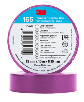 3M Temflex Vinyl-Isolierband 165, Violett, 15 mm x 10 m