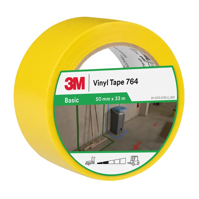 3M Allzweck-PVC-Klebeband 764, Gelb, 50 mm x 33 m, 0.13 mm, Einzeln verpackt