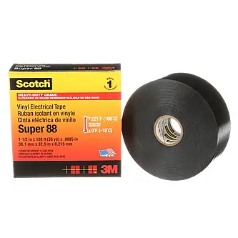 Scotch Super 88 Vinyl Elektro-Isolierband, Schwarz, 38 mm x 33 m, 0,22 mm