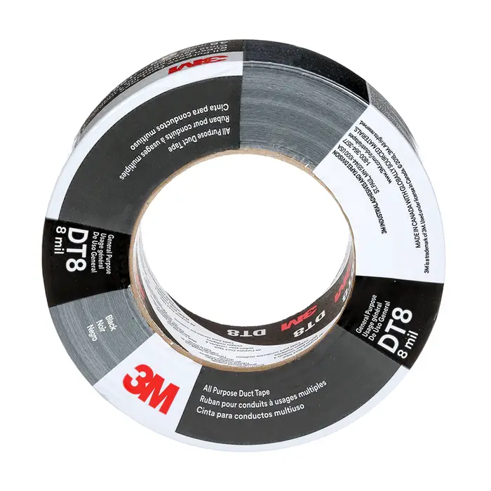 3M Allzweck-Gewebeklebeband DT8, Schwarz, 48 mm x 23 m, 0.2 mm, einzeln verpackt