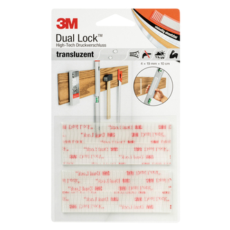 3M Dual Lock Flexibler Druckverschluss SJ3560, Transluzent, 19 mm x 100 mm, 5.7 mm, 40 Köpfe/cm², Innenbereich, Blister