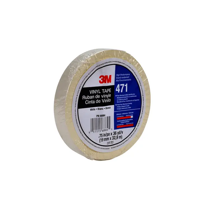 3M Weich-PVC-Klebeband 471, Weiß, 50 mm x 33 m, 0.14 mm, Einzelverpackt