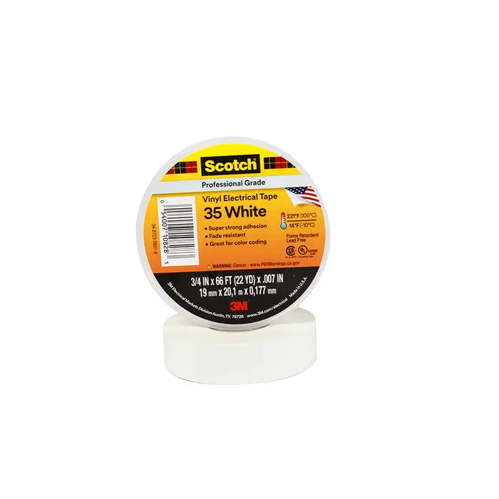 Scotch 35 Vinyl Elektro-Isolierband, Weiß, 19 mm x 20 m, 0,18 mm